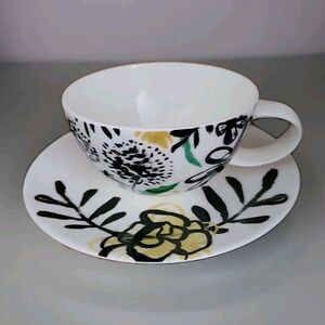 Crate & Barrel Limited Edition Cup & Saucer Set 2014 Penelope Dullaghan